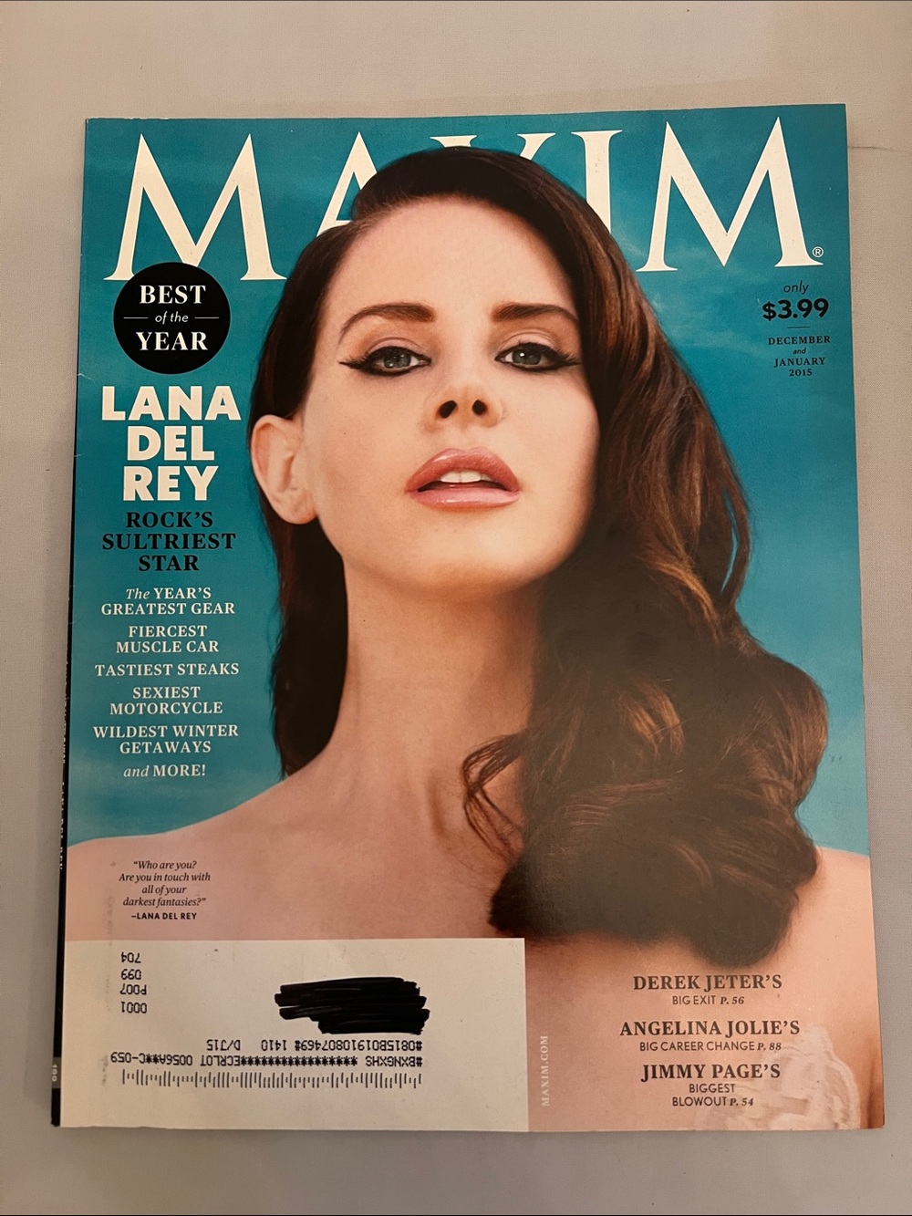 Maxim Magazine - Cover Featuring Lana Del Rey - Dec 2014/Jan 2015 - Issue 199